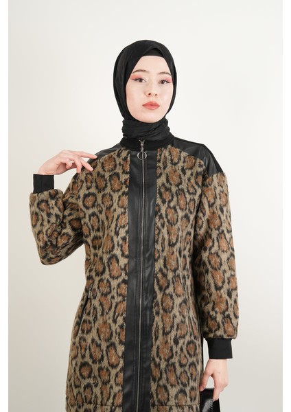 Bayan Deri Detaylı Takım Oysh Angora Leopar Takım Siyah fırsatları