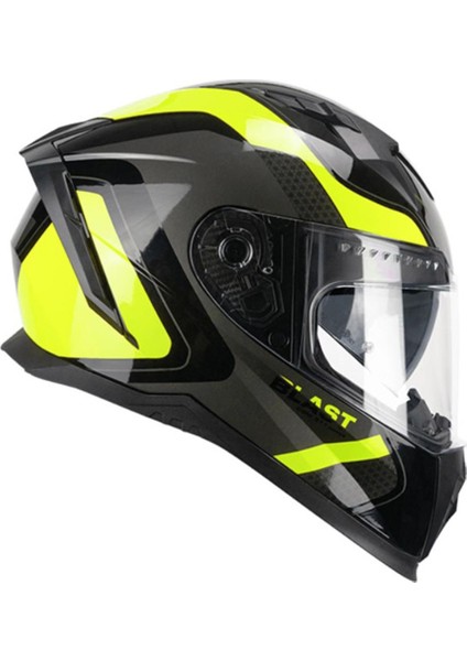 311R Blast Race Kapalı Motosiklet Kaskı Sarı-Siyah S