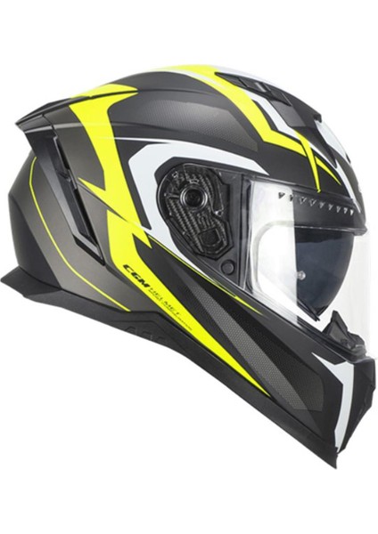 311G Blast Sport Kapalı Motosiklet Kaskı Mat Siyah-Sarı S
