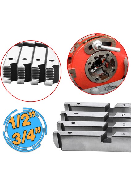 Metal Diş Açıcı Euromax EX75011 EX75013 EX75015 Pafta Tarak Yedek Diş Açma Tarağı 1/2" - 3/4"