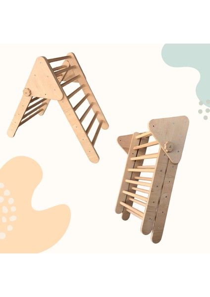 Katlanabilir Pikler Üçgeni (Ham & Naturel) | Montessori Ahşap Tırmanma Merdiveni | Eğitici Aktivite Oyuncağı fırsatları
