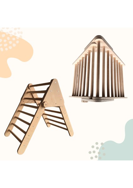 Katlanabilir Pikler Üçgeni (Ham & Naturel) | Montessori Ahşap Tırmanma Merdiveni | Eğitici Aktivite Oyuncağı indirimleri