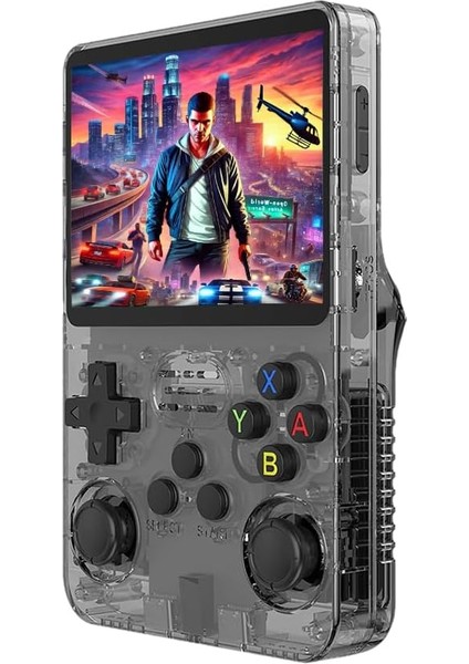 R36S Retro El Oyun Konsolu 3,5 Inç IPS Ekran 15 000 Oyun 64 GB Siyah