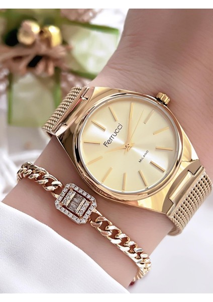 Kadın Kol Saati+Bileklik Özel Seri Çelik Kordon Kararma Renk Atma Yapmaz VS.BLKT.0077