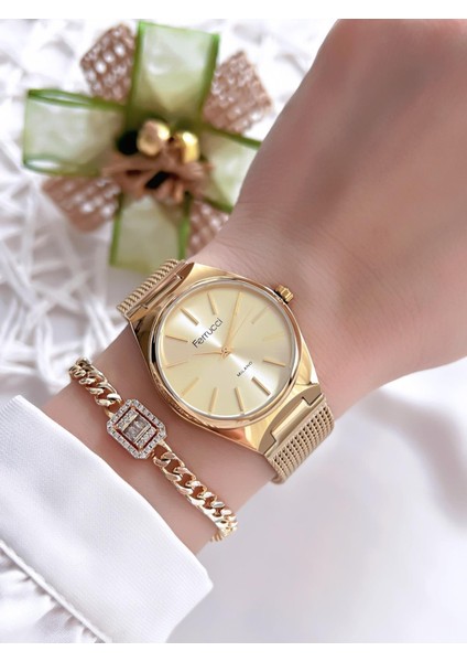 Kadın Kol Saati+Bileklik Özel Seri Çelik Kordon Kararma Renk Atma Yapmaz VS.BLKT.0077 fiyatları