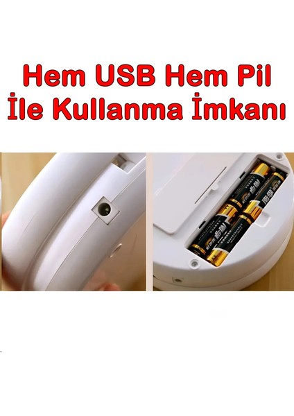 Çift Taraflı Katlanabilir 10x Büyütme 21 Led Işıklı Makyaj Aynası Usb Kablolu modelleri