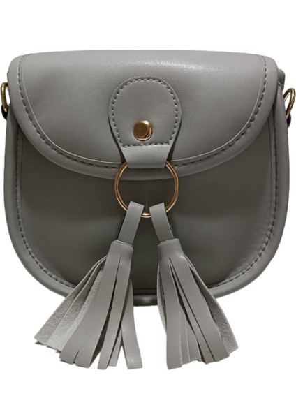Elnes Kadın Gri Halka Püskül Detaylı Omuz Çanta modelleri