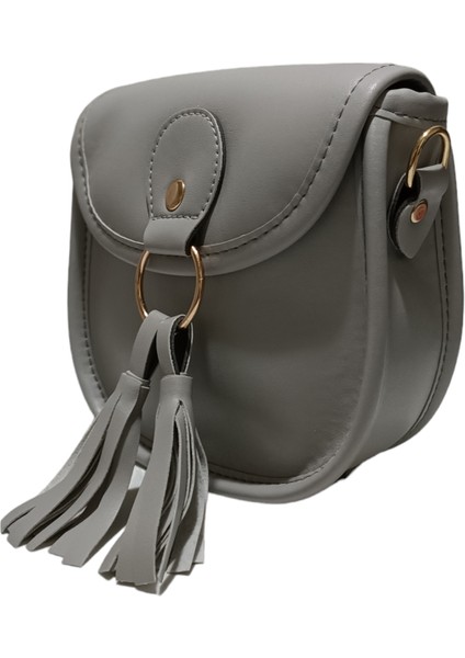 Elnes Kadın Gri Halka Püskül Detaylı Omuz Çanta fırsatları