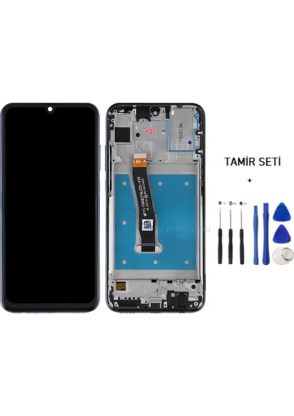 Honor 10 Lite Uyumlu LCD Ekran Dokunmatik Servis Orijinali Çıtalı Siyah + Tamir Seti