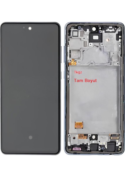 Samsung Galaxy A72 - SM-A725 Uyumlu LCD Ekran Dokunmatik Servis Orijinali Çıtalı Siyah