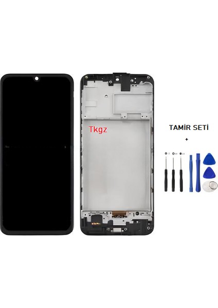 Samsung Galaxy M21 - SM-M215 Uyumlu LCD Ekran Dokunmatik Servis Orijinali Çıtalı + Tamir Seti