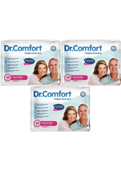 Yetişkin Hasta Bezi Bel Bantlı Tekstil Yüzeyli S - Küçük - Small 90 Adet (3pk*30)