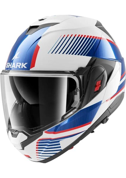 Oxo Sıkter Beyaz Mavi Çene Açılır Kask
