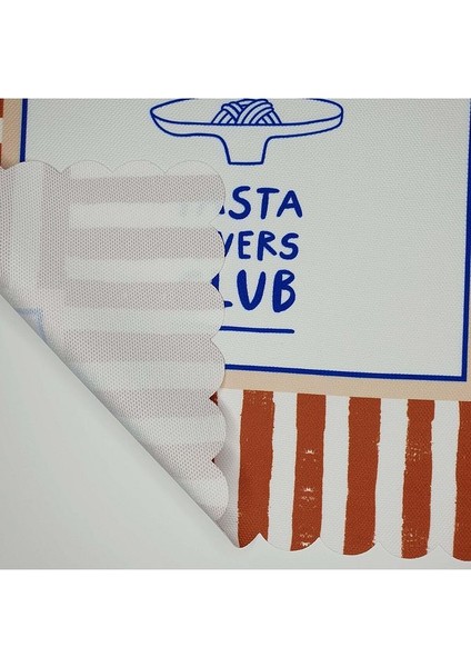 Dekoratif Kenar Pasta Lovers Club Slogan Tasarımlı Lazer Kesim Fırın Örtüsü modelleri