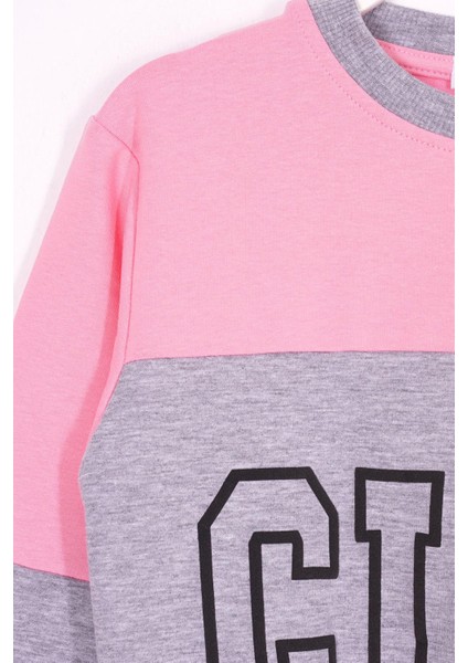 Bisiklet Yaka Uzun Kol Açık Pembe Renk Kız Çocuk Esofman Takım modelleri