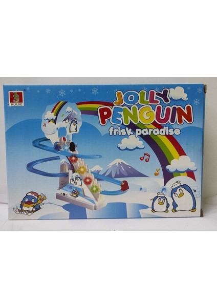 Oyuncak Penguen Kaydıraklı Işıklı Sesli Set Dön Dolaş Kaydıraklı Merdivenli Penguen