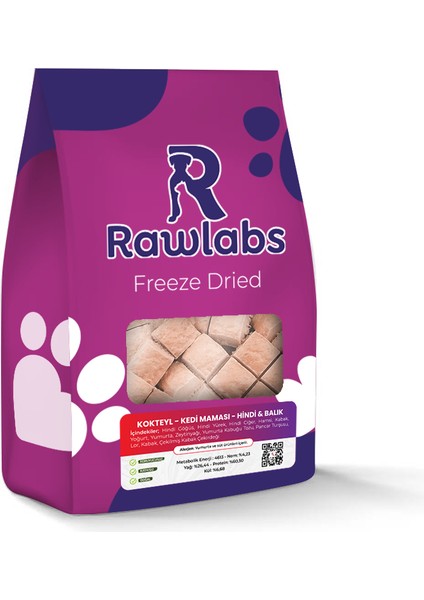 Freeze Dry Hindi Balık Kedi Maması %100 Doğal ve Katkısız