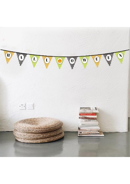 Cadılar Bayramı Kabak Temalı Halloween Yazılı Banner Süs Flama 3 Metre (4825)