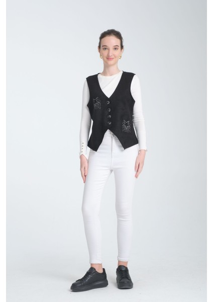 Scuba Suet V Yaka Siyah Yıldiz Taşli modelleri