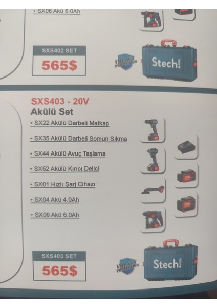 Sxs 403-20 V Akülü Set 7 Parça Set