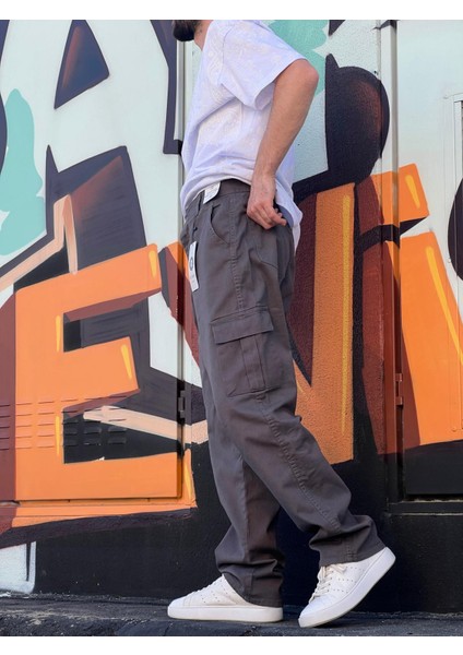 Elitwear Erkek Baggy Kalıp Yan ve Arka Cepli Bol Pantolon