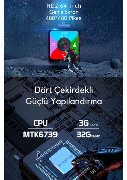 WR668 4g Lite Sim Kartlı Btk Kayıtlı Gps Çift Kameralı 1200 Mah Yeni Nesil Gpt Destekli Akıllı Saat Siyah