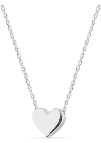 Gümüş Renk Taşsız Kalp Kolye fiyatları