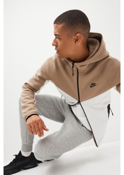 Sportswear Tech Fleece Erkek Beyaz Günlük Stil Sweatshirt Ndd Sport