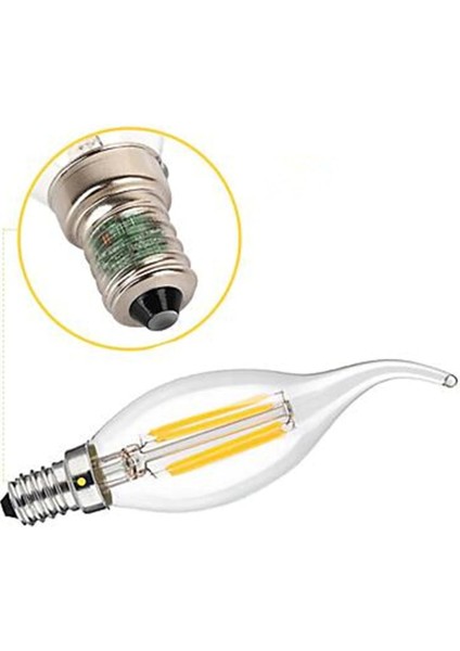 Rustik LED Ampul 4W E14 İnce Duy Gün Işığı 3200K ERD23 5 Adet Lambam Dimmerli Kıvrık Mum Ampul