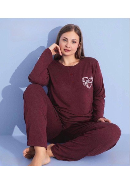 Kadın Uzun Kol Büyük Beden Pijama Takımı