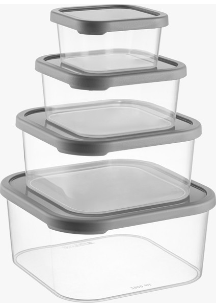 4'lü Set Quick Box Mikrodalga ve Difrizde Kullanılabilen Çok Amaçlı Saklama Kabı Seti