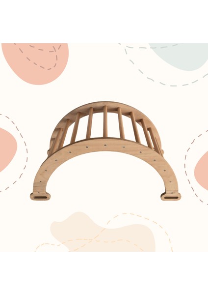 Pikler Halkası (Ham & Naturel) | Montessori Ahşap Tırmanma Kemeri | Eğitici Aktivite Oyuncağı