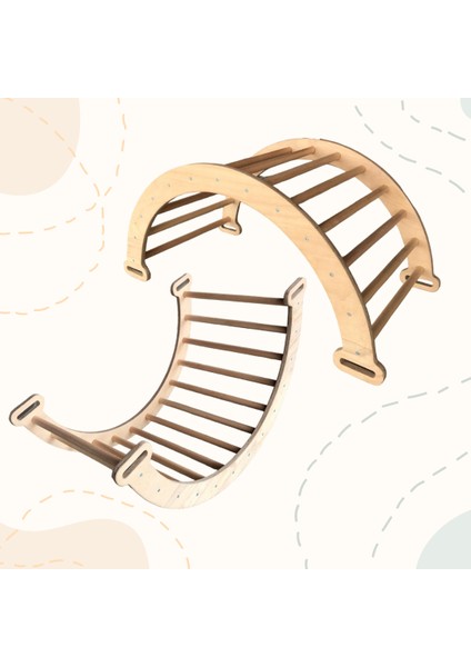 Pikler Halkası (Ham & Naturel) | Montessori Ahşap Tırmanma Kemeri | Eğitici Aktivite Oyuncağı indirimleri