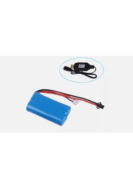 7.4V 1500 Mah 18650 Li-On Oyuncak Bataryası ve USB Şarj