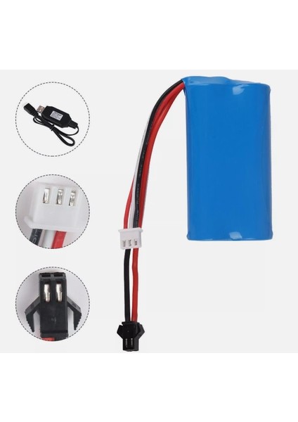7.4V 1500 Mah 18650 Li-On Oyuncak Bataryası ve USB Şarj