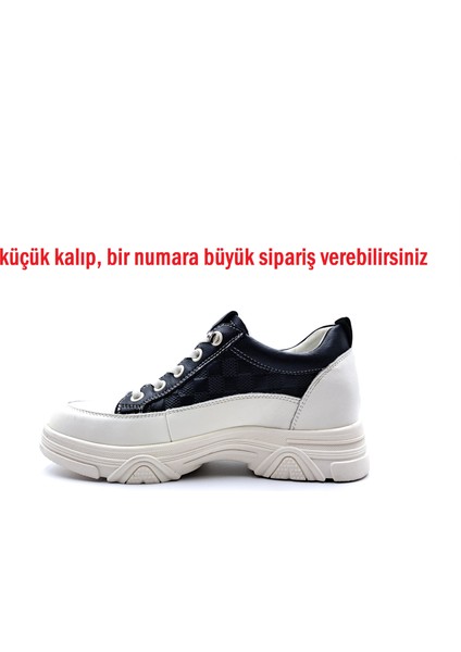 G25Y314 Deri 2 cm Gizli Topuk Lastik Bağcıklı Siyah Kadın Günlük Spor Ayakkabı fiyatları