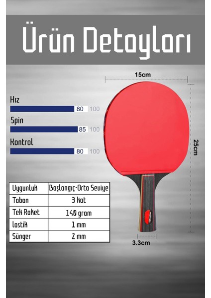 4'lü Masa Tenisi Raketi Seti Çift Katmanlı Pinpon Raketi Topu Set fiyatları