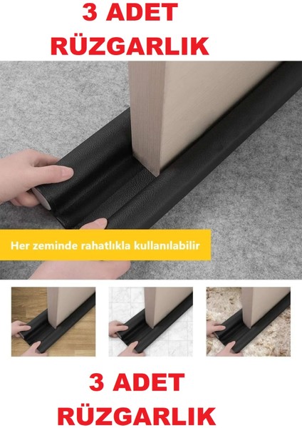 3 adet Kapı Altı Rüzgar Önleyici Çift Taraflı Kapı Altlığı Kapı Altı Soğuk Önleyici Kapı Altı Yalıtım