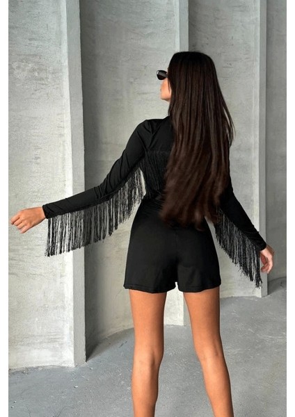 Kadın Uzun Kollu Balıkçı Yaka Püsküllü Kuşaklı Ithal Krep Tulum fiyatları