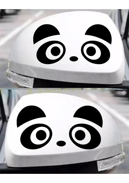 Yan Ayna Panda Sticker Model 2 - Yan Ayna Sticker - Sağ Sol Set - Oto Sticker - Araba Sticker - Araç Sticker - Duvar Sticker - Laptop Sticker