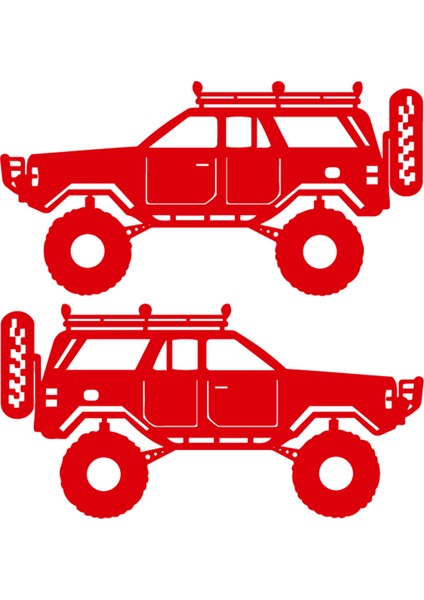 4x4 Gölge Sticker - Off Road Gölge Sticker - Jeep Gölge Sticker - Oto Sticker - Araba Sticker - Araç Sticker