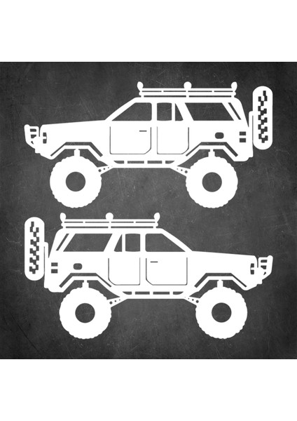 4x4 Gölge Sticker - Off Road Gölge Sticker - Jeep Gölge Sticker - Oto Sticker - Araba Sticker - Araç Sticker
