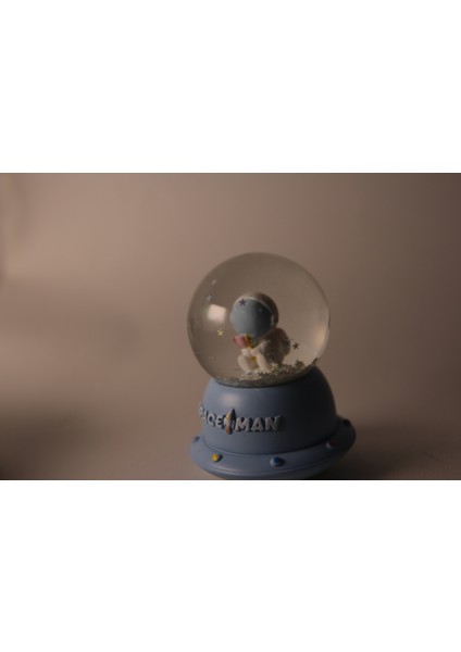 Space Man Mavi Küçük Kar Küresi