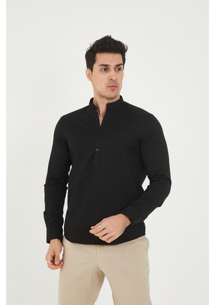 Jack Carısma Yarım Pat Hakim Yaka Pamuklu Likralı Gömlek fırsatları