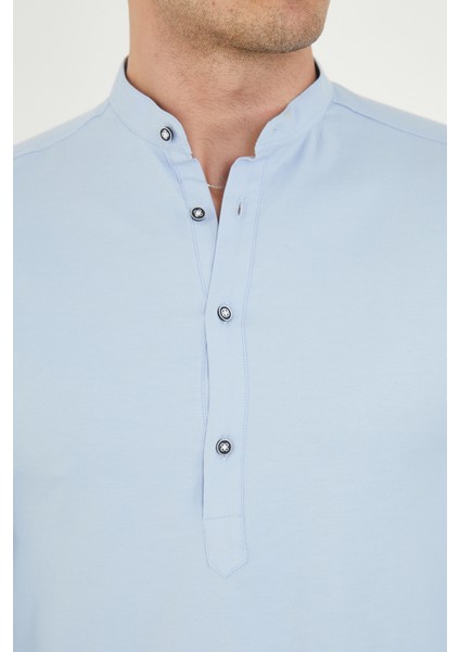 Jack Carısma Yarım Pat Hakim Yaka Pamuklu Likralı Gömlek