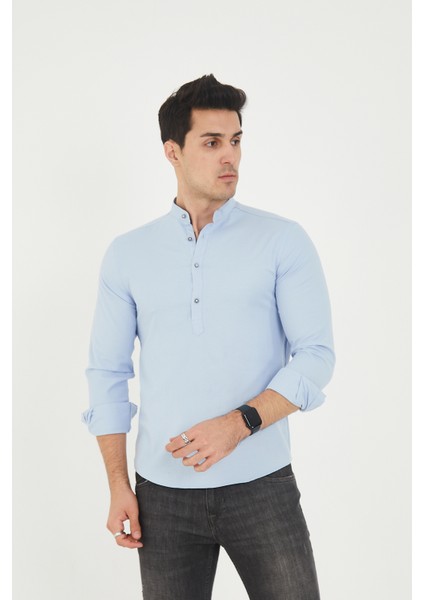 Jack Carısma Yarım Pat Hakim Yaka Pamuklu Likralı Gömlek modelleri