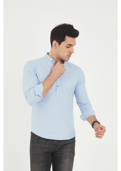 Jack Carısma Yarım Pat Hakim Yaka Pamuklu Likralı Gömlek fırsatları