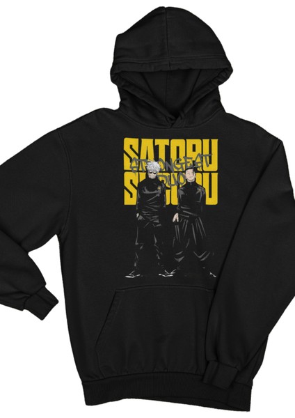 Jujutsu Kaisen Gojo Satoru ve Suguru Geto Baskılı Kapüşonlu Sweatshirt, Unisex Oversize Anime Baskılı Hoodie