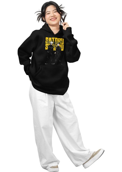 Jujutsu Kaisen Gojo Satoru ve Suguru Geto Baskılı Kapüşonlu Sweatshirt, Unisex Oversize Anime Baskılı Hoodie modelleri