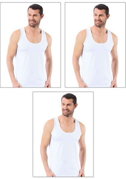 Erkek Ribana Atlet 3'lü Eko Paket Büyük Bedenli
